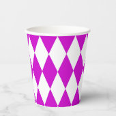Purple White Harlequin Diamonds Checkers Design Papieren Bekers (Voorkant)