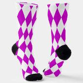 Purple White Harlequin Diamonds Checkers Design  Sokken