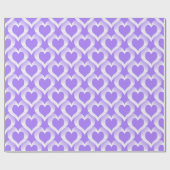 Purple White Hearts Pattern Cadeaupapier (Vlak)
