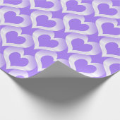 Purple White Hearts Pattern Cadeaupapier (Hoek)