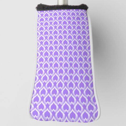 Purple White Hearts Pattern Golfheadcover (Draai 90)
