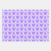 Purple White Hearts Pattern Inpakpapier Vel (Voorkant 2)
