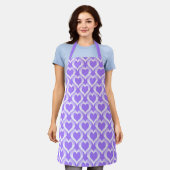 Purple White Hearts Pattern Schort (Gedragen)