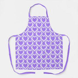 Purple White Hearts Pattern Schort