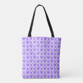 Purple White Hearts Pattern Tote Bag (Achterkant)