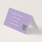 Purple White Lavender Violet Professional QR Code  Visitekaartje (Achterkant)