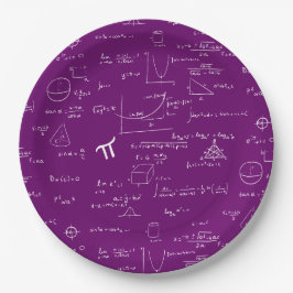 Purple White Math Equations Graphics Graduation Papieren Bordje