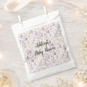 Purple White Moons & Stars Floral Baby Shower Bedankzakje (Geknipt)