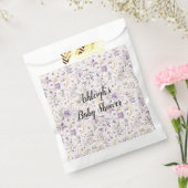 Purple White Moons & Stars Floral Baby Shower Bedankzakje (Gezegeld)