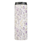 Purple White Moons & Stars Floral Thermosbeker (Achterkant)