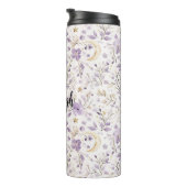 Purple White Moons & Stars Floral Thermosbeker (Geroteerd rechts)