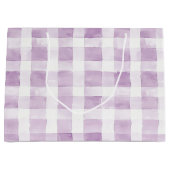Purple White Plaid Stripes Birthday Groot Cadeauzakje (Voorkant)