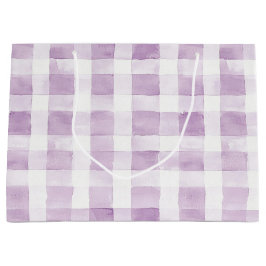 Purple White Plaid Stripes Birthday Groot Cadeauzakje