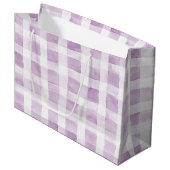 Purple White Plaid Stripes Birthday Groot Cadeauzakje (Voorkant Gekanteld)