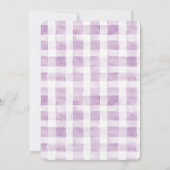 Purple White Plaid Stripes Birthday Kaart (Achterkant)