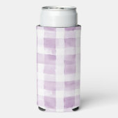 Purple White Plaid Stripes Birthday Seltzer Blikjeskoeler (Seltzer Achterkant)