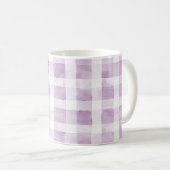 Purple White Plaid Stripes Koffiemok (Voorkant rechts)