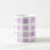 Purple White Plaid Stripes Koffiemok (Center)
