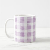 Purple White Plaid Stripes Koffiemok (Links)