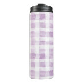 Purple White Plaid Stripes Thermosbeker (Voorkant)