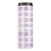 Purple White Plaid Stripes Thermosbeker (Achterkant)