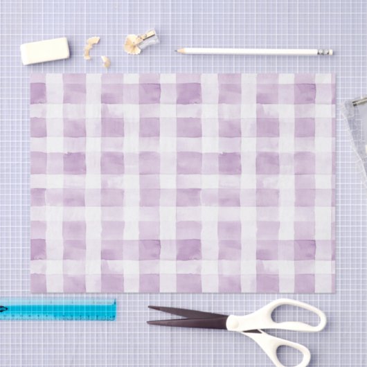 Purple White Plaid Stripes  Tissuepapier (Craft)