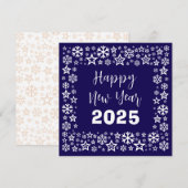 Purple white Square wish card with golden stars Feestdagenkaart (Voorkant / Achterkant)
