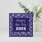 Purple white Square wish card with golden stars Feestdagenkaart (Staand voorkant)
