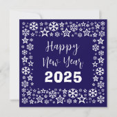 Purple white Square wish card with golden stars Feestdagenkaart (Voorkant)
