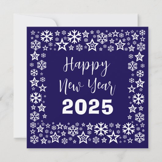 Purple white Square wish card with golden stars Feestdagenkaart (Voorkant)