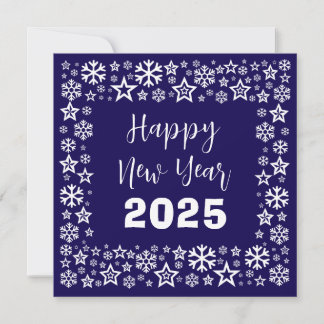 Purple white Square wish card with golden stars Feestdagenkaart