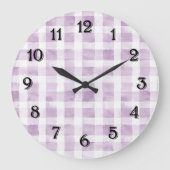 Purple White Stripes Baby Shower Grote Klok (Voorkant)