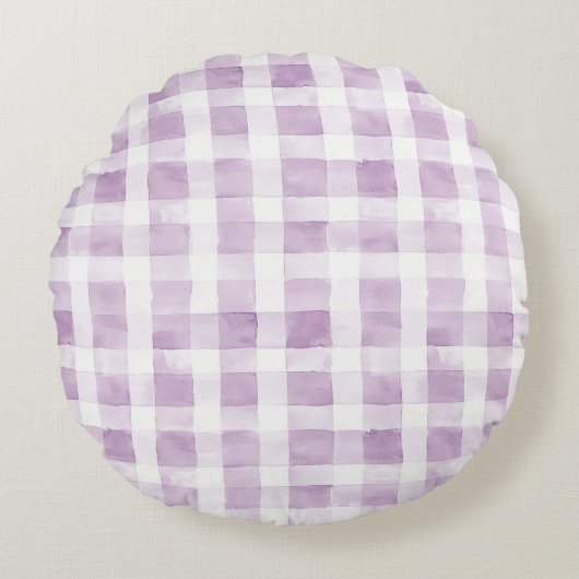 Purple White Stripes Baby Shower Rond Kussen (Voorkant)