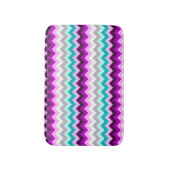 Purple White Teal Chevrons Small Bath Mat (Voorkant Verticaal)