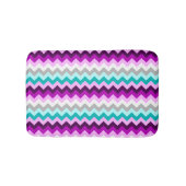 Purple White Teal Chevrons Small Bath Mat (Voorkant)