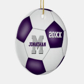 purple white Team boys soccer Keramisch Ornament (Rechts)