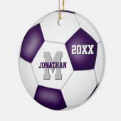 purple white Team boys soccer Keramisch Ornament (Links)