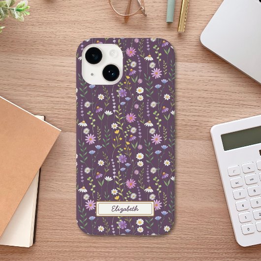 Purple Wild Flowers Case-Mate iPhone Case