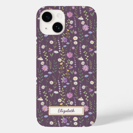 Purple Wild Flowers Case-Mate iPhone Case (Achterkant)