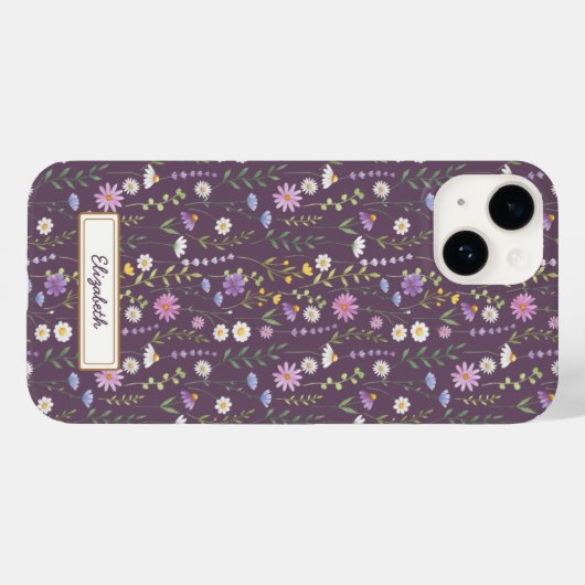 Purple Wild Flowers Case-Mate iPhone Case (Achterkant (horizontaal))