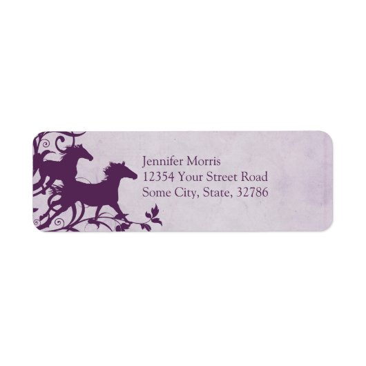 Purple Wild Horses Etiket (Voorkant)
