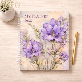 Purple Wildflower Aesthetic Daily Weekly Planner