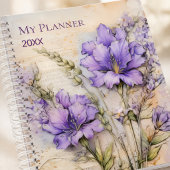 Purple Wildflower Aesthetic Daily Weekly Planner