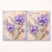 Purple Wildflower Aesthetic Daily Weekly Planner