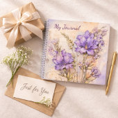 Purple Wildflower Aesthetic Writing Journal Notitieboek