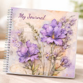 Purple Wildflower Aesthetic Writing Journal Notitieboek