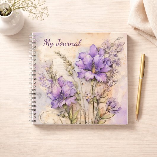 Purple Wildflower Aesthetic Writing Journal Notitieboek