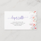 Purple wildflower baby in bloom diaper raffle informatiekaartje (Voorkant)