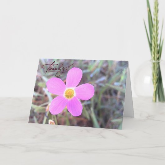 Purple Wildflower Blank Thank You Card Bedankkaart (Voorkant)