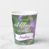 Purple Wildflower Custom Photo Template Birthday Papieren Bekers (Voorkant)